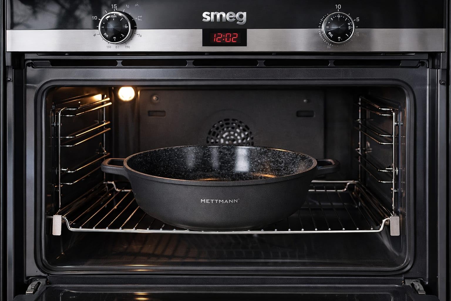 Sautoir/Sauteuse 28 cm -Fonte d'Aluminium - Revêtement Céramique Type Pierre - Couvercle en Verre - Tous Feux dont Induction - Sans PFOA (28cm)