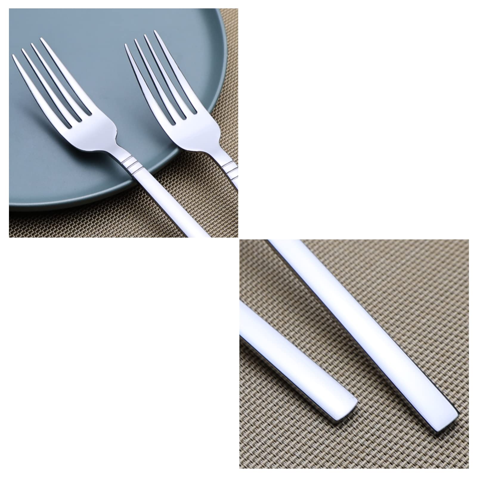 Morcte 12-Piece Stainless Steel Dinner Forks, Stainless Steel Table Forks, Silver - Image 3