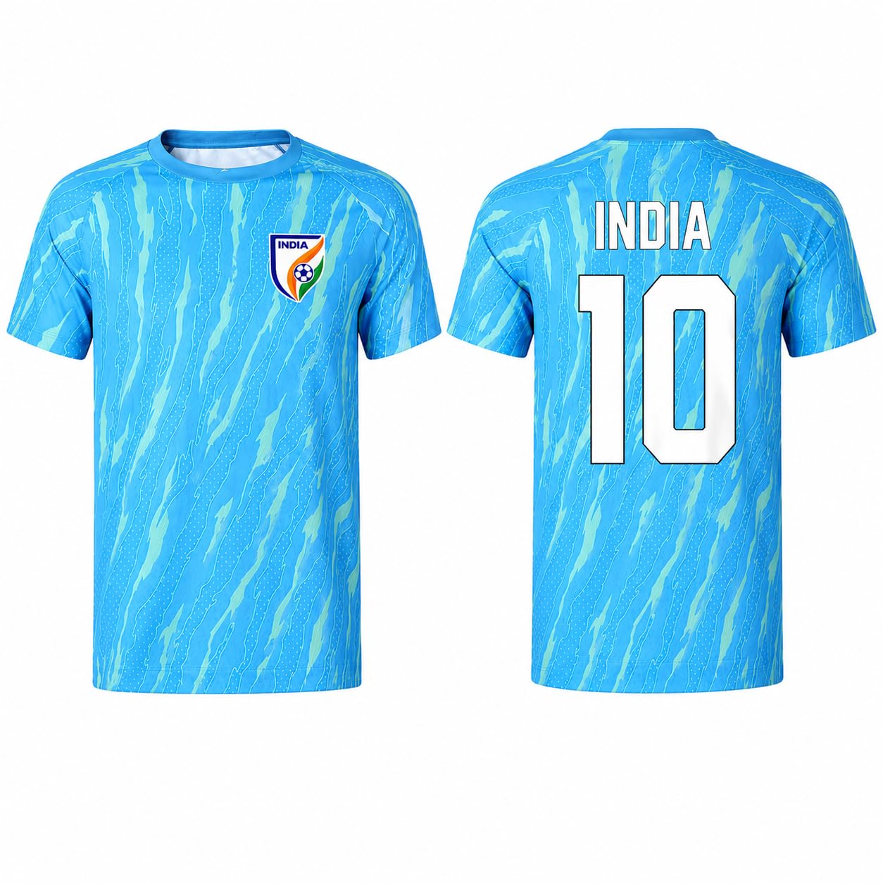 India Football Jersey Custom Name & Number | Personalized Soccer Jersey for Men, Women, Boys & Girls | Quick Dry Sports T-Shirt | Sizes 2Y to 4XL Blue-image-14