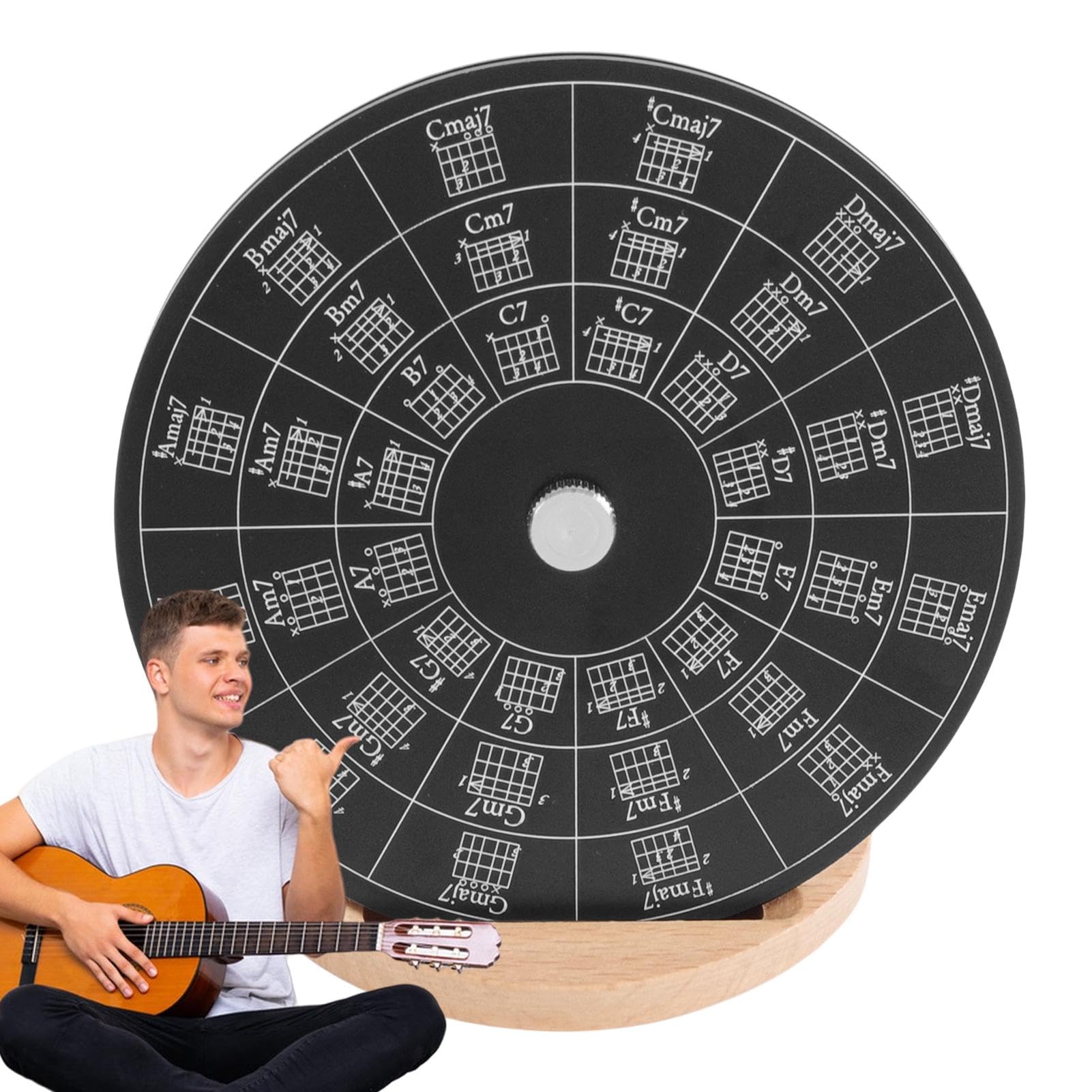 Teksome Strumento educativo musicale, piastre di teoria della chitarra | Rotella musicale | per la trasposizione musicale Ruota melodica per strumenti per studenti di musica, cantautori