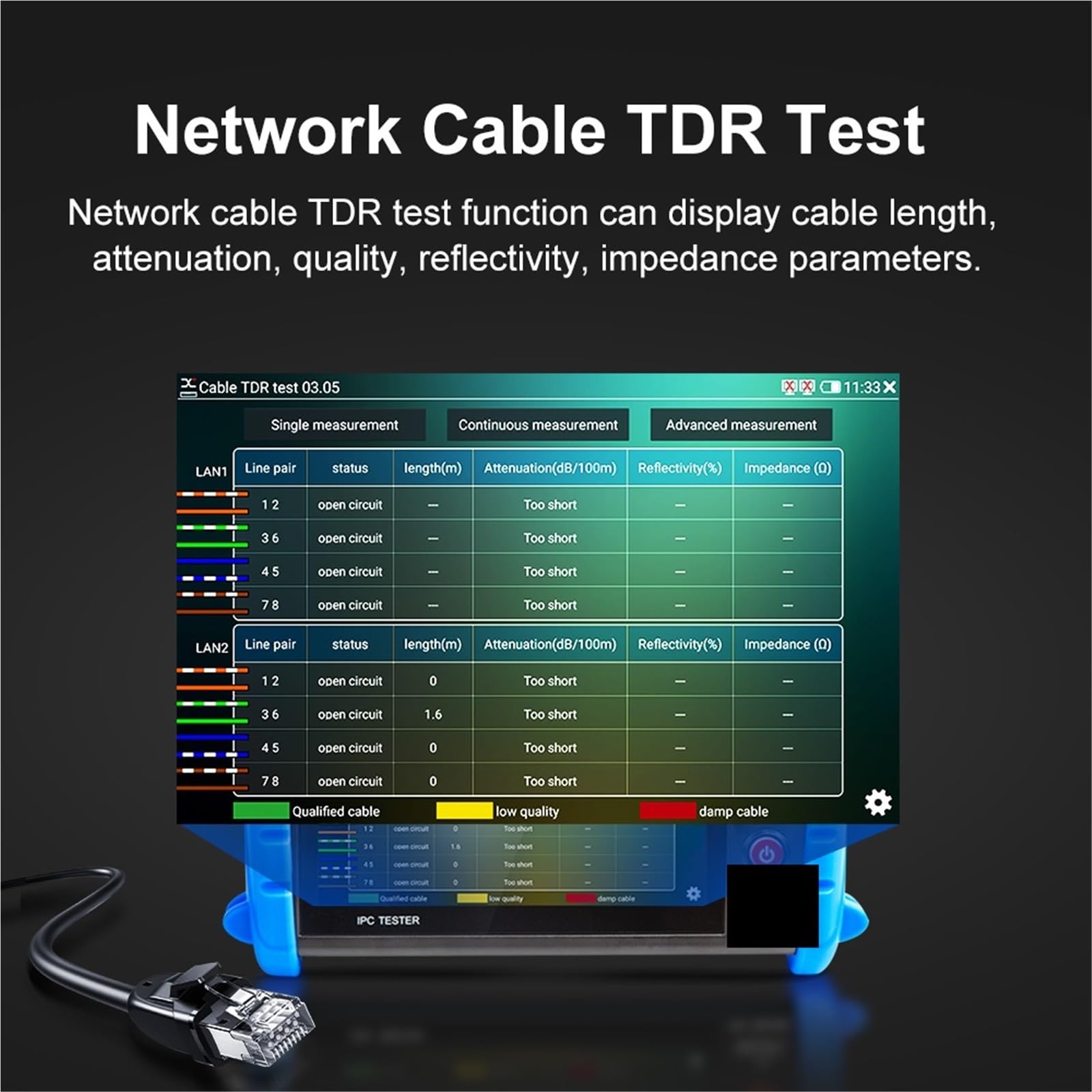 Tester per cavi, NF-722 4K 8K HDMI VGA PoE Monitor CCTV Tester IP Camera AHD Mini 7 pollici CFTV Cable Strumento IPC722 ATCHS,per la casa