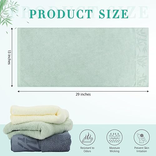 Miniatura 6 de SEISSO Juego de 6 toallas de mano de viscosa de bambú, de secado rápido y duraderas, 13 x 29 pulgadas, suave y absorbente, perfecta para el baño en