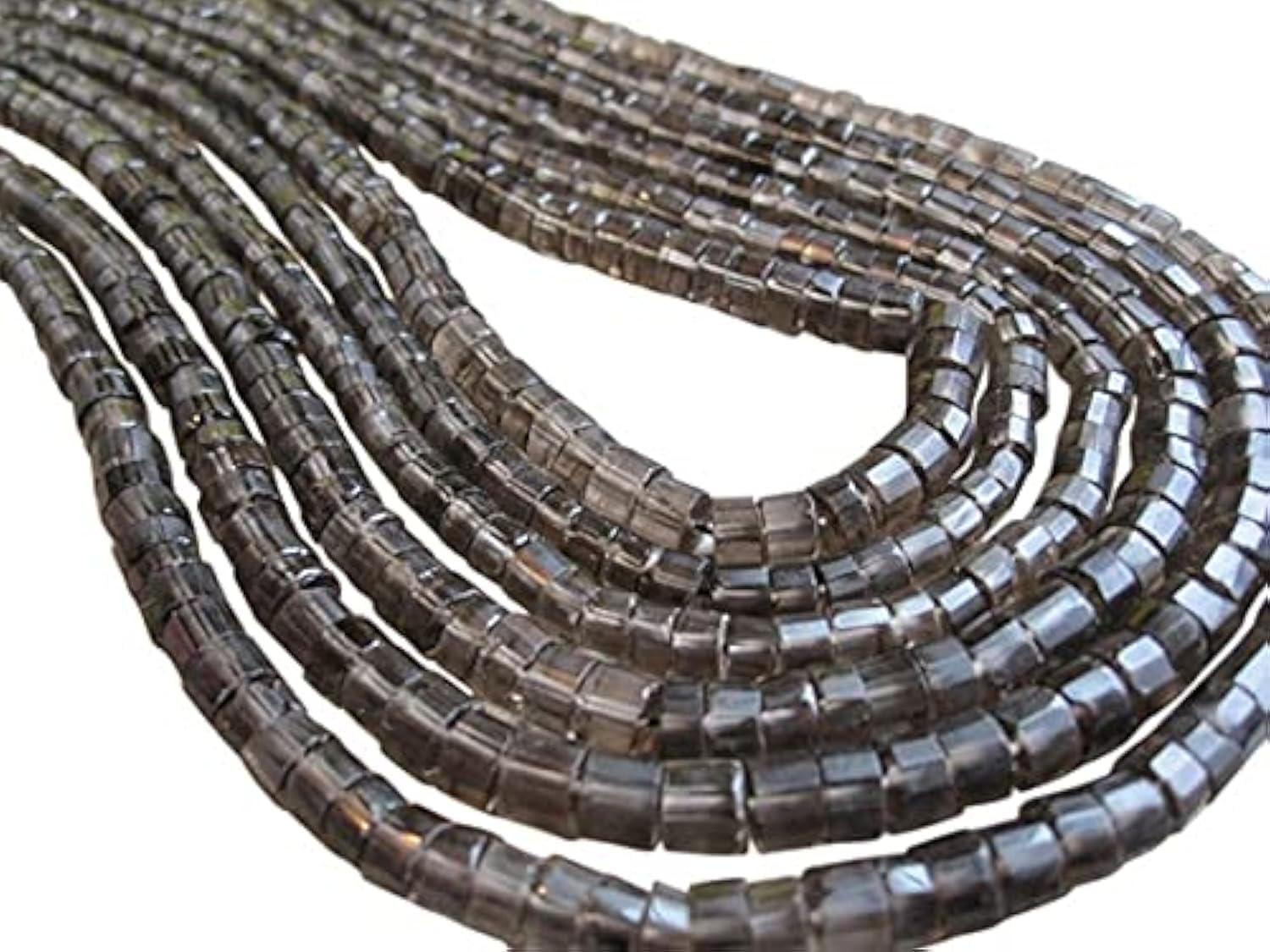 Quartz fumé heishi perles facettées de 4-6mm pour la création de bijoux DIY