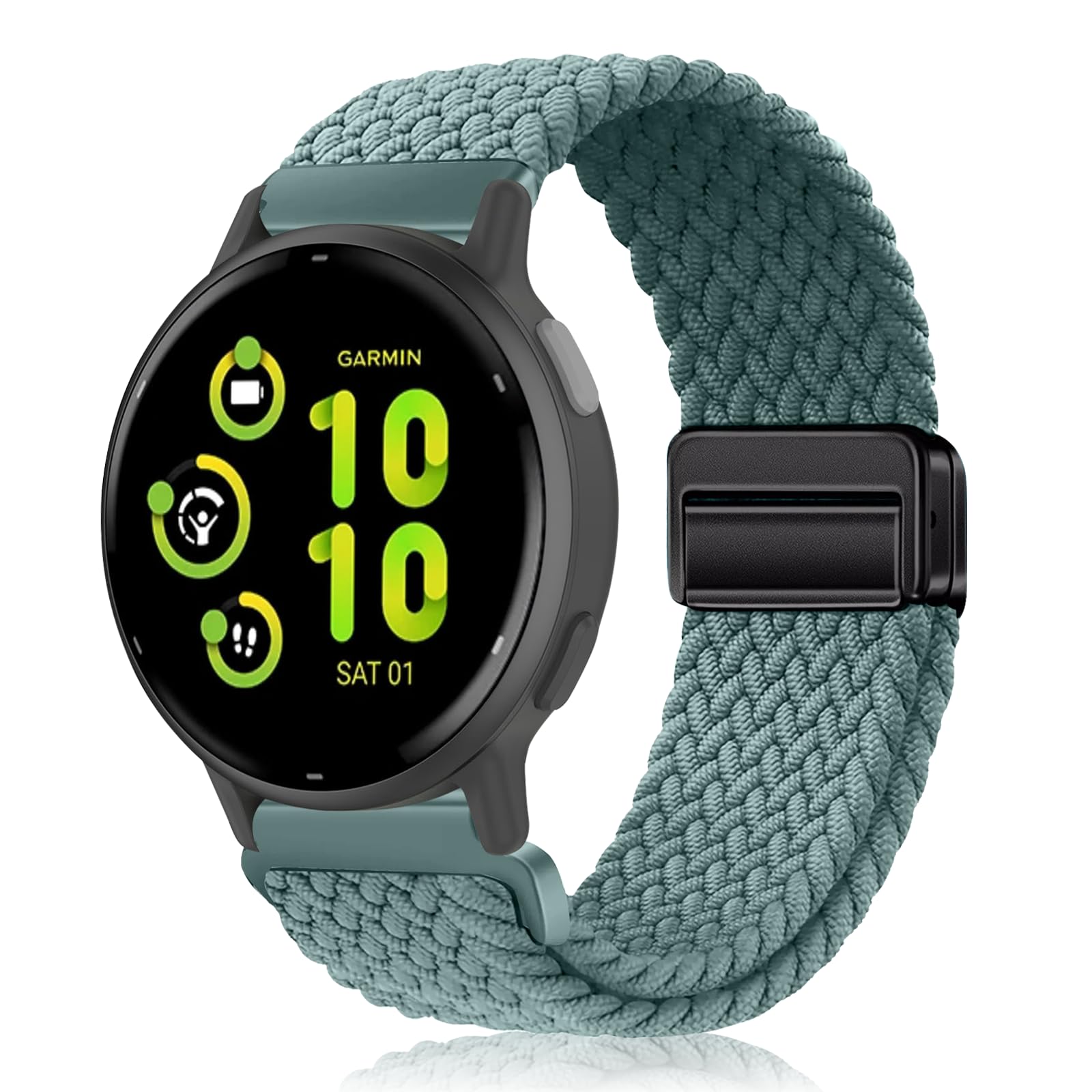 Bracelet Silicone 20mm Pour Garmin - Compatible Vivoactive 5/3, Forerunner 55/165/245, Vivomove, Venu Sq 2 - Lot De 1, Réglable 150-220mm