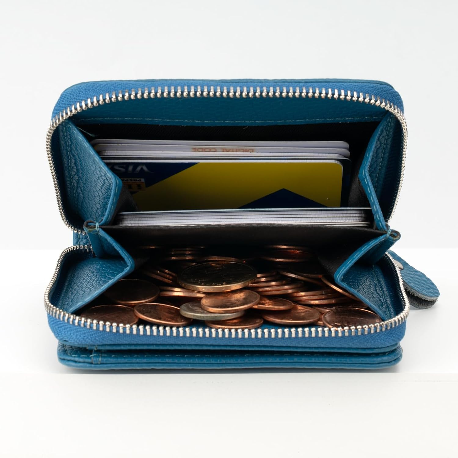 Small Wallet for Women, Genuine Leather RFID Blocking Credit Card Holder Slim Compact Coin Purse Women's Wallets with ID Window 8 Card Slots - Image 6