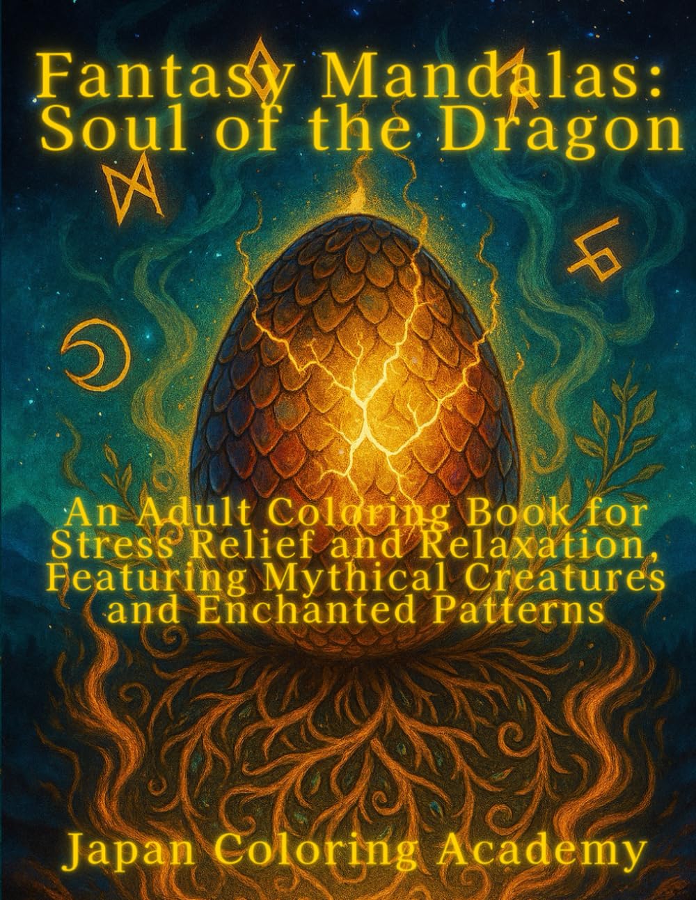Fantasy Mandalas: Soul of the Dragon: An Adult Coloring Book for Stress Relief and Relaxation, Featuring Mythical Creatures and Enchanted Patterns