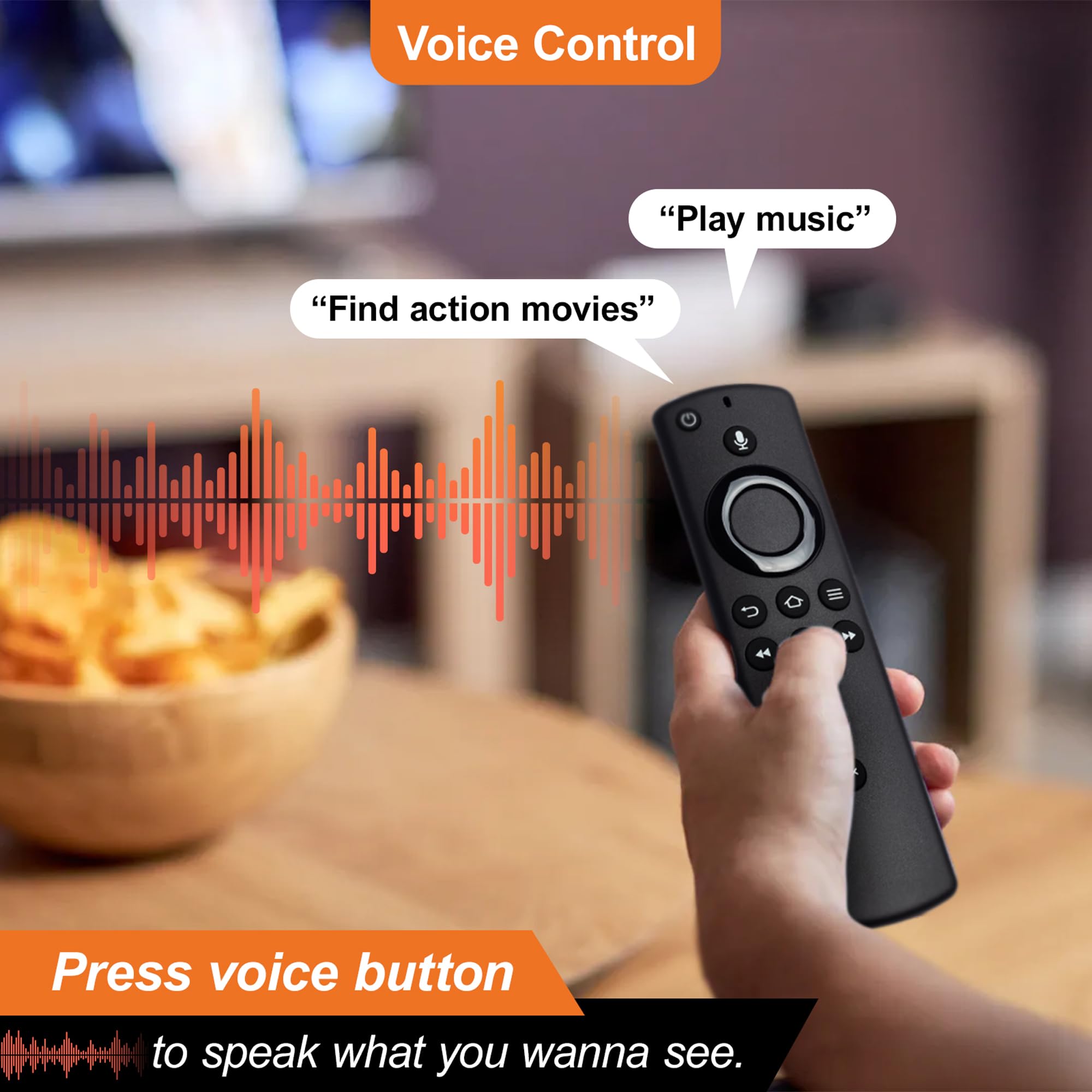 Zamienny pilot głosowy do FireSeries TV Stick (2. generacji/Lite/HD), Fire Stick 4K (Select/Plus/Max/1st/2. generacji), pilot FireStick do Smart TV 3. generacji i Cube (2. / 3. generacji)