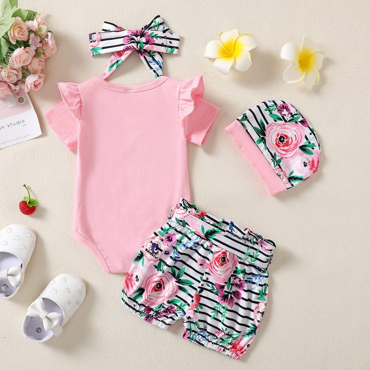 Newborn Girls Father's Day Outfit Baby 1st Father Day Short Set