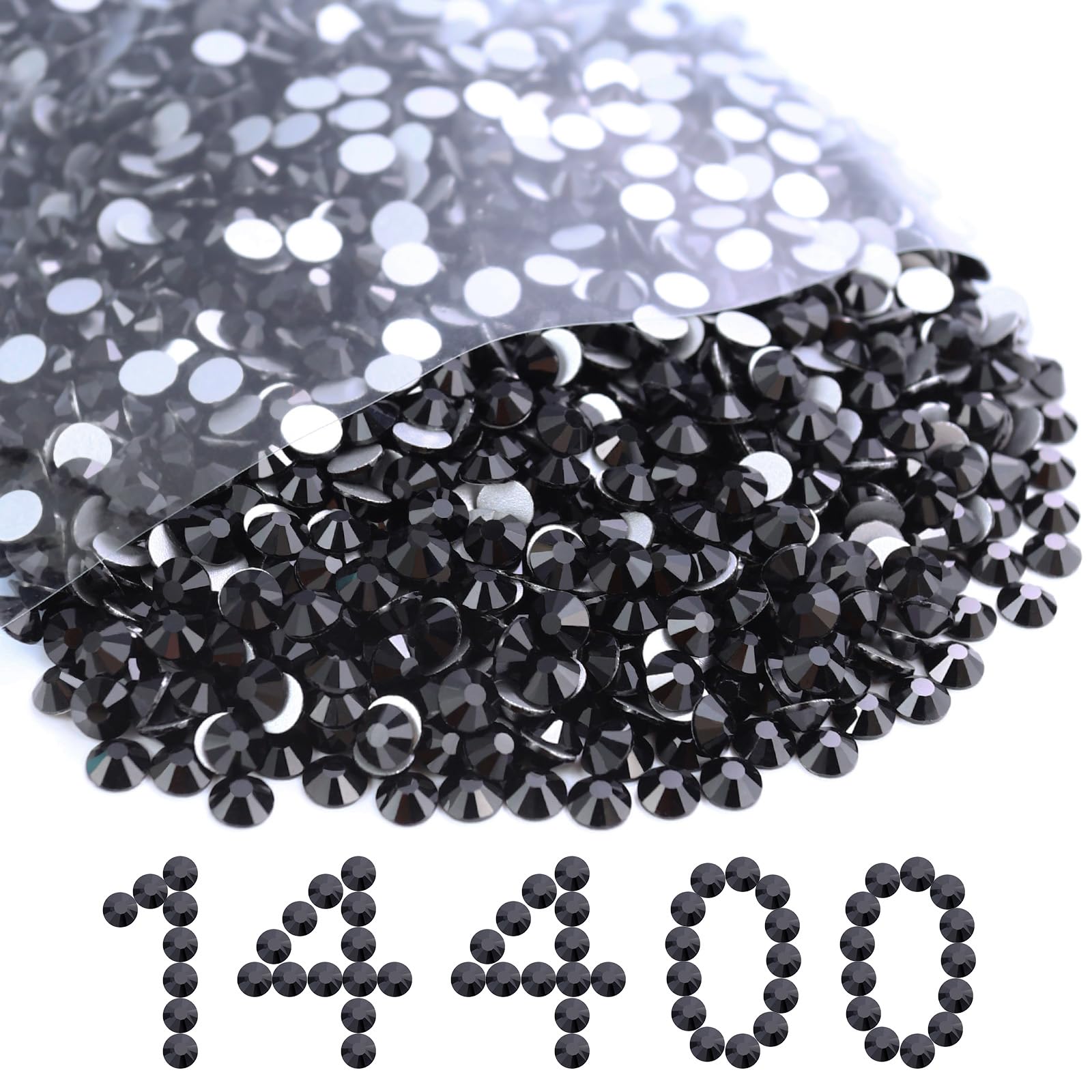 14400PCS Flatback Black SS10 Rhinestones Bulk(2.7-2.9mm)