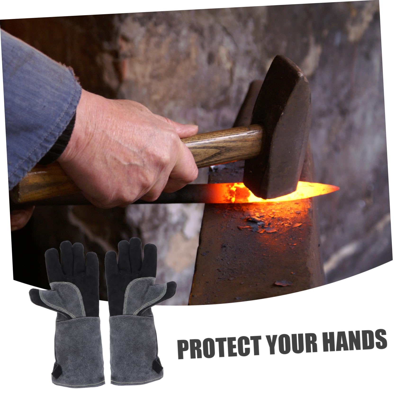 Veemoon 1pares Guantes De Soldador Resistentes Al Calor Equipo De Protección Laboral Guantes Para Parrilla
