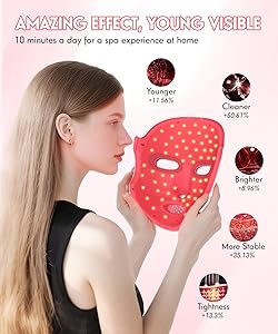 Yahi Red Light for Face and Neck, Rechargeable and Ergonomic Design for Home & Travel, Cordless Face Mask Light, White