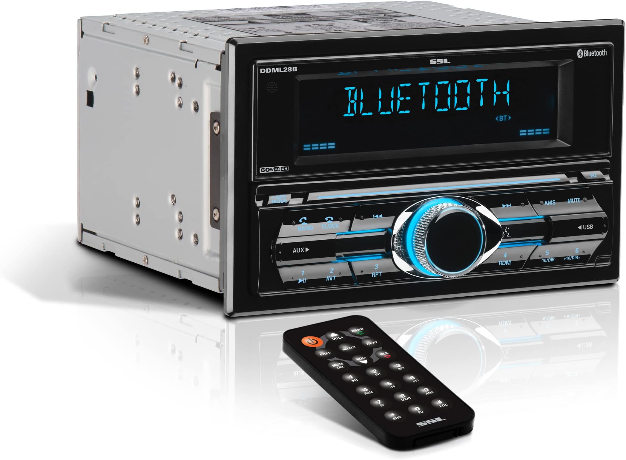 Sound Storm Laboratories DDML28B Car Audio Stereo System - Double Din Head Unit, Bluetooth Audio and Hands-Free Calling, MP3 Player, USB Port, AUX Input, Mechless No CD Player, AM/FM Radio Receiver