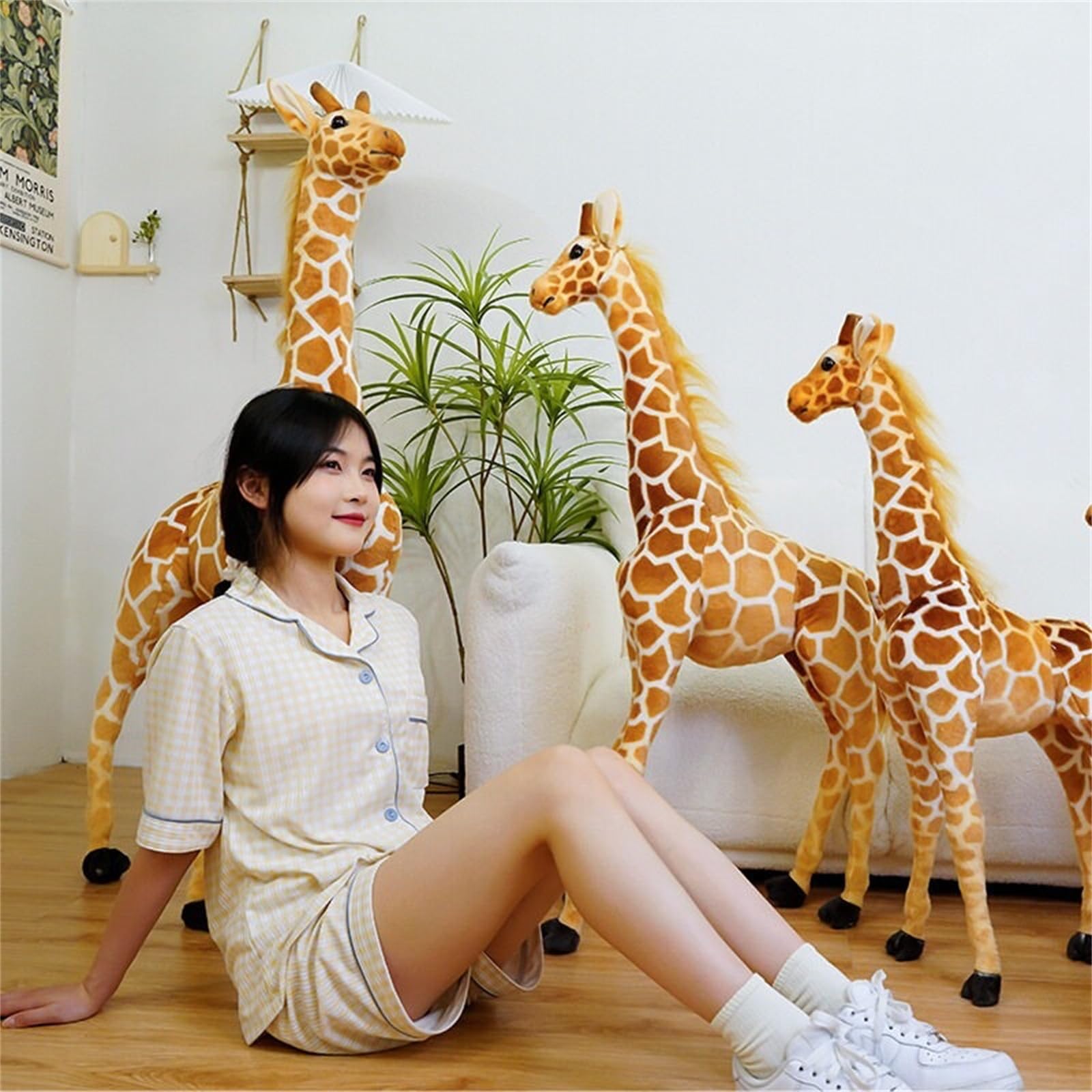 Giraffa di peluche per bambini, giraffa, peluche simulata, regalo per bambini, ragazze e ragazzi (80 cm, giraffa)