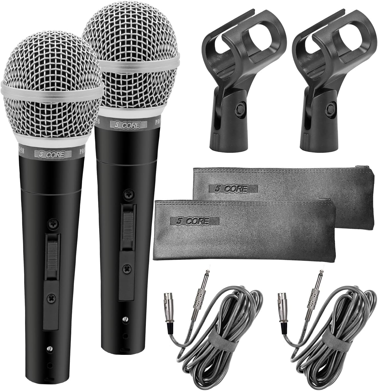 Amazon.com: Pyle 3 Piece Professional Dynamic Microphone Kit Cardioid ...