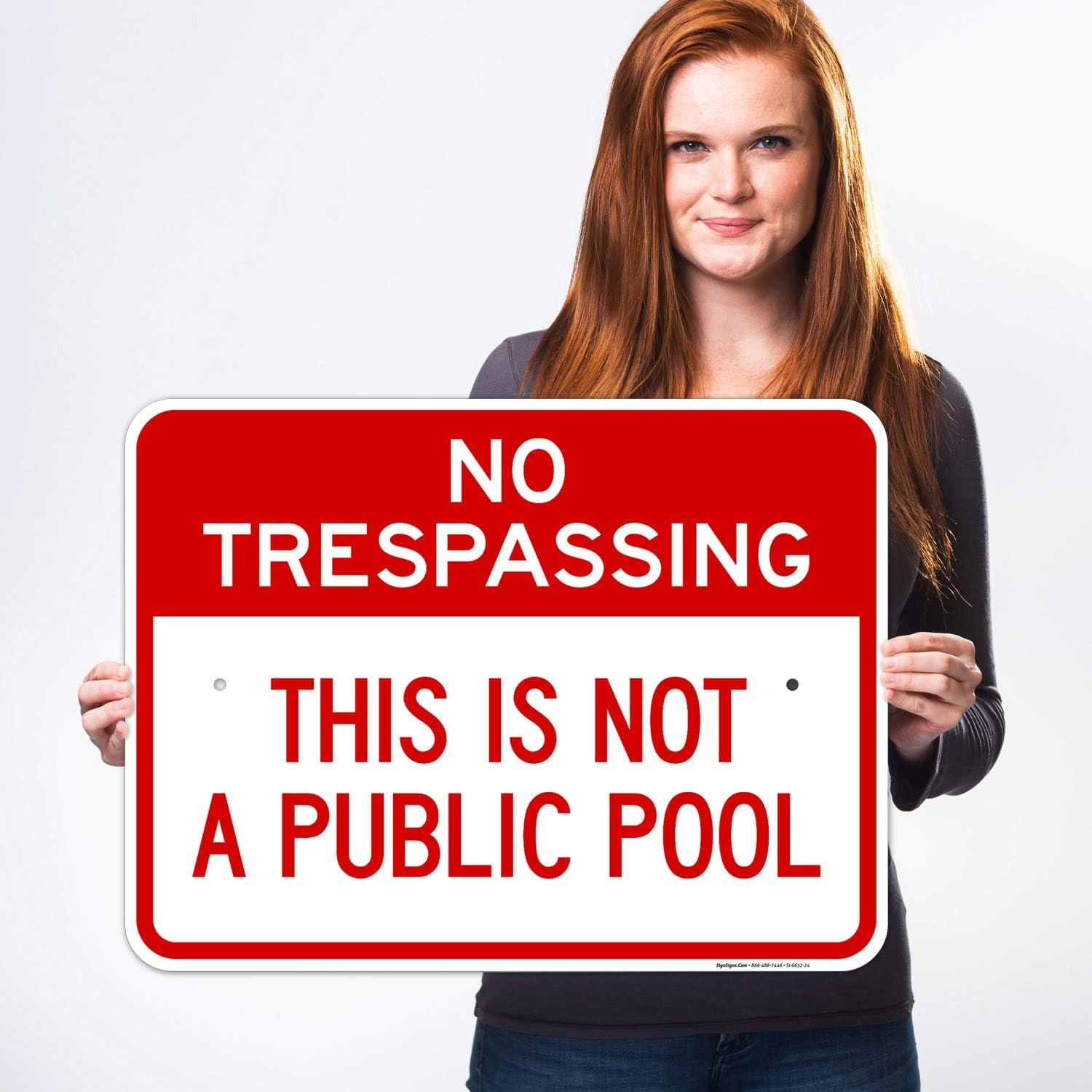 This is Not A Public Pool Sign, Pool Sign, 18x24 Inches, 55 mil Thick HDPS (high Density polystyrene), Made in USA by Sigo Signs