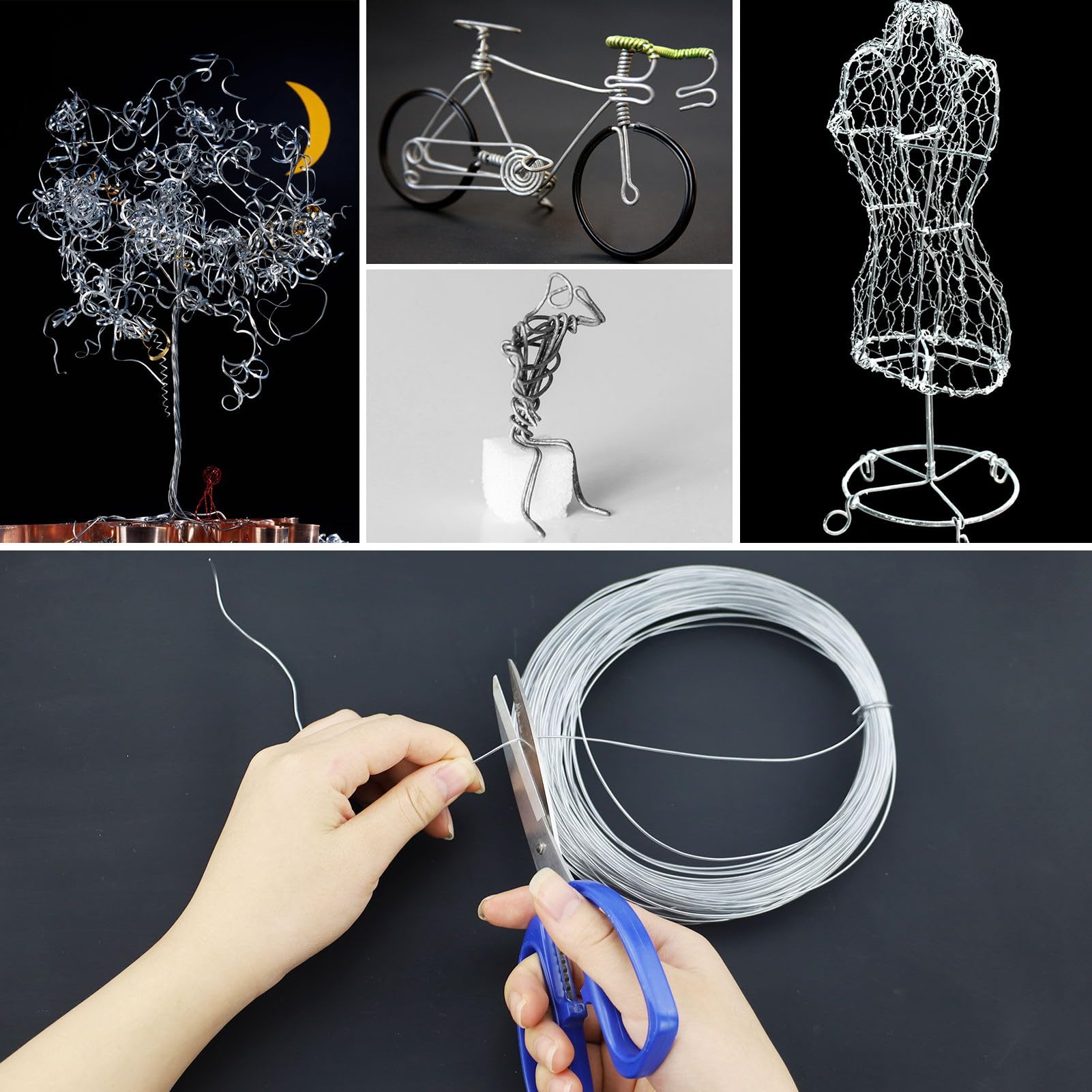 1mm Aluminum Craft Wire 165 Feet Bendable Metal Wire Sculpting