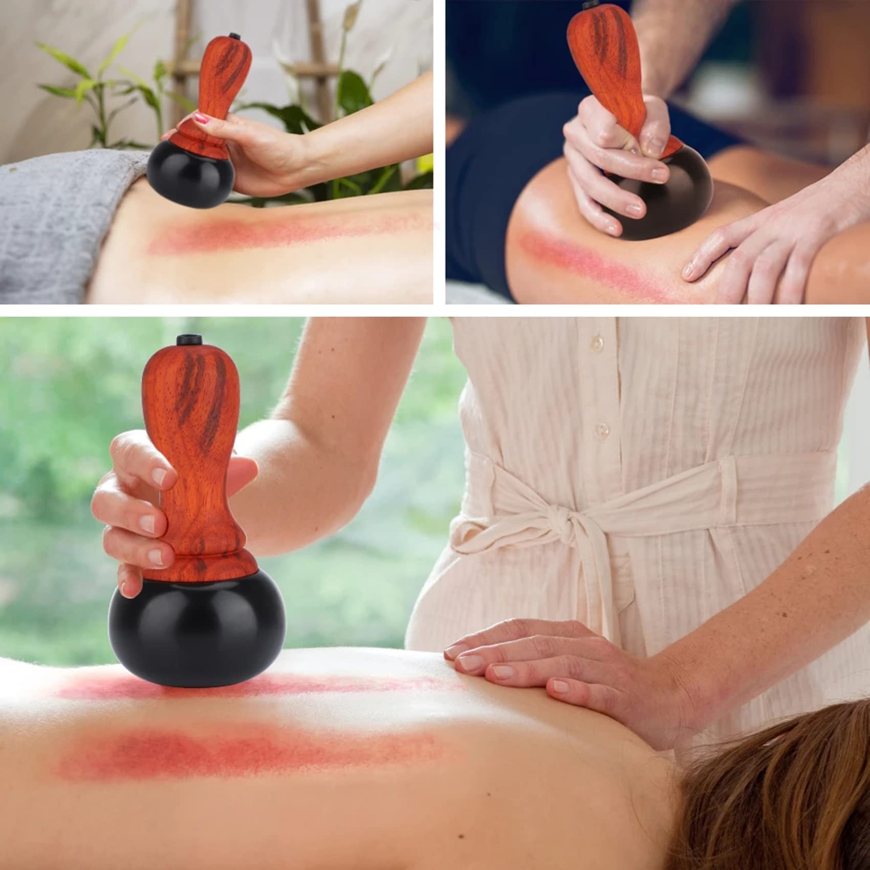 Juego de calentador eléctrico de piedras de masaje con herramientas GuaSha para relajación y alivio del dolor en el spa en el hogar