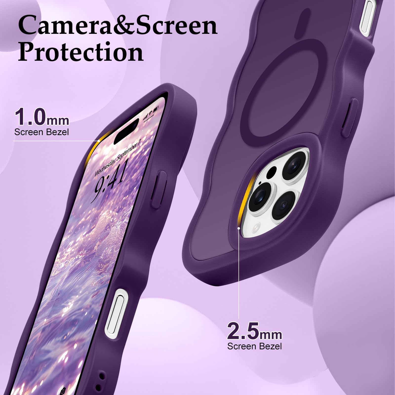 Amazon.com: Pepmune for iPhone 16 Pro Case, Curly Wavy Frame Hard