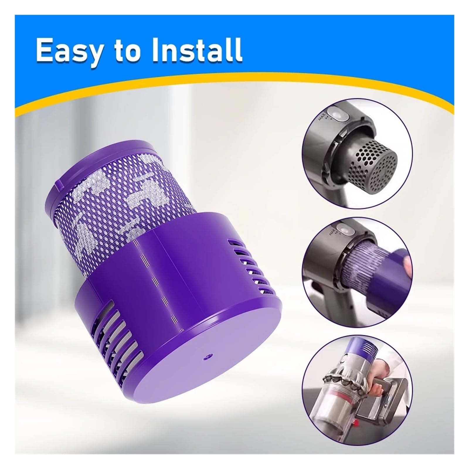 Filtro HEPA, Compatible con Dyson, V10 SV12 Robot Aspirador Accesorios de Repuesto de Filtro Lavable Limpieza del hogar Repuestos Reutilizables(SET2)