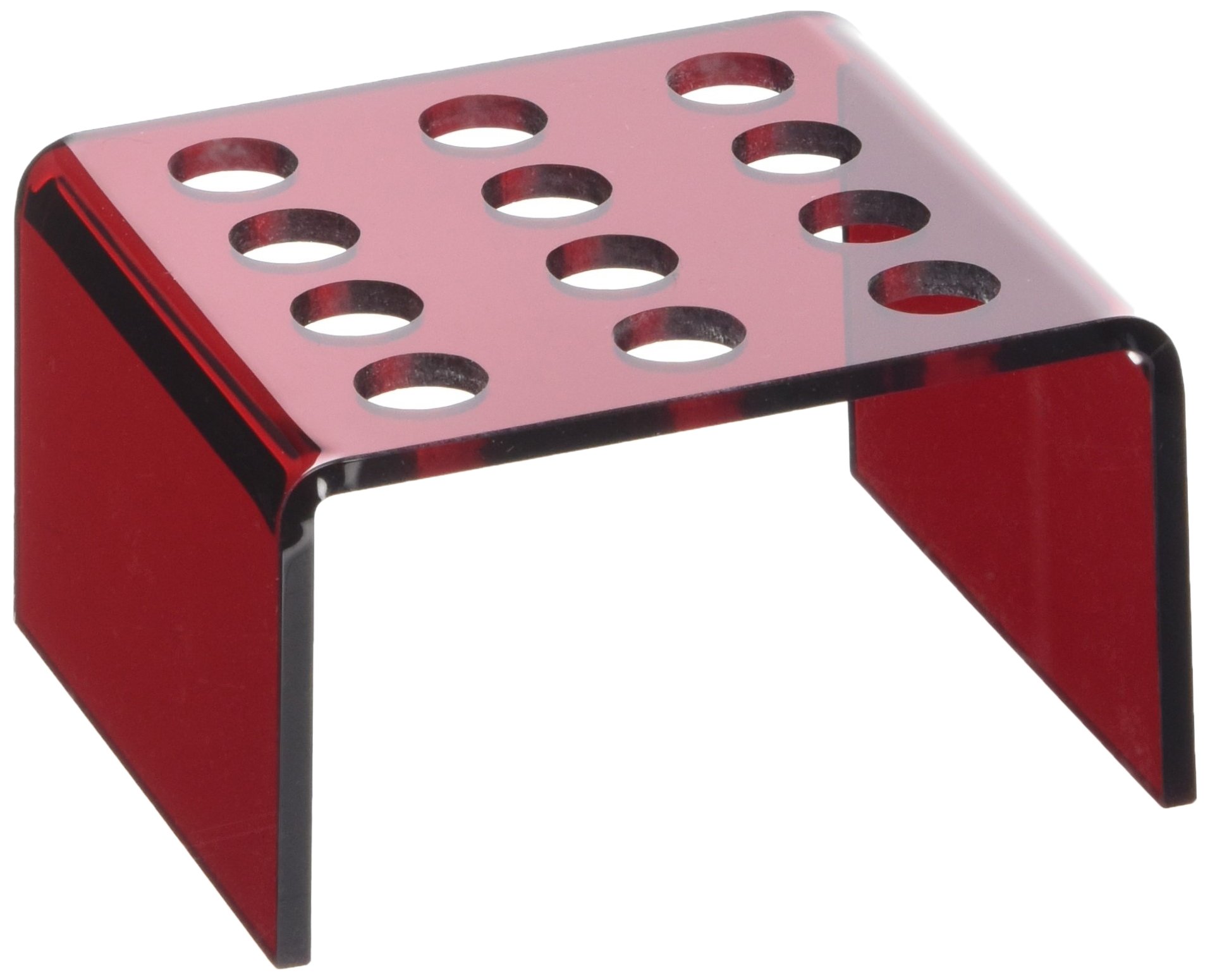 neoLabLine Polymethylmetacrylat Einsatz mit 1,5 ml Inhalt für 3 x 4 Reaktionsgefäße, Rot, 75mm x 75mm x 45mm
