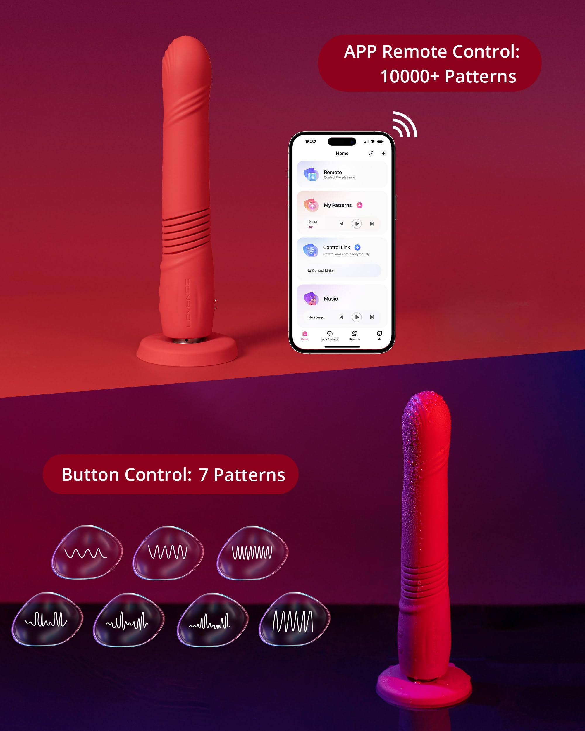 LOVENSE Gravity G Spot Thrusting Vibrator, App Remote Control G-Spot Vibrator for Women Rechargeable G Spot Dildo Thrusting & Vibrating Modes, Bluetooth Adult Sex Toys for Couples Play