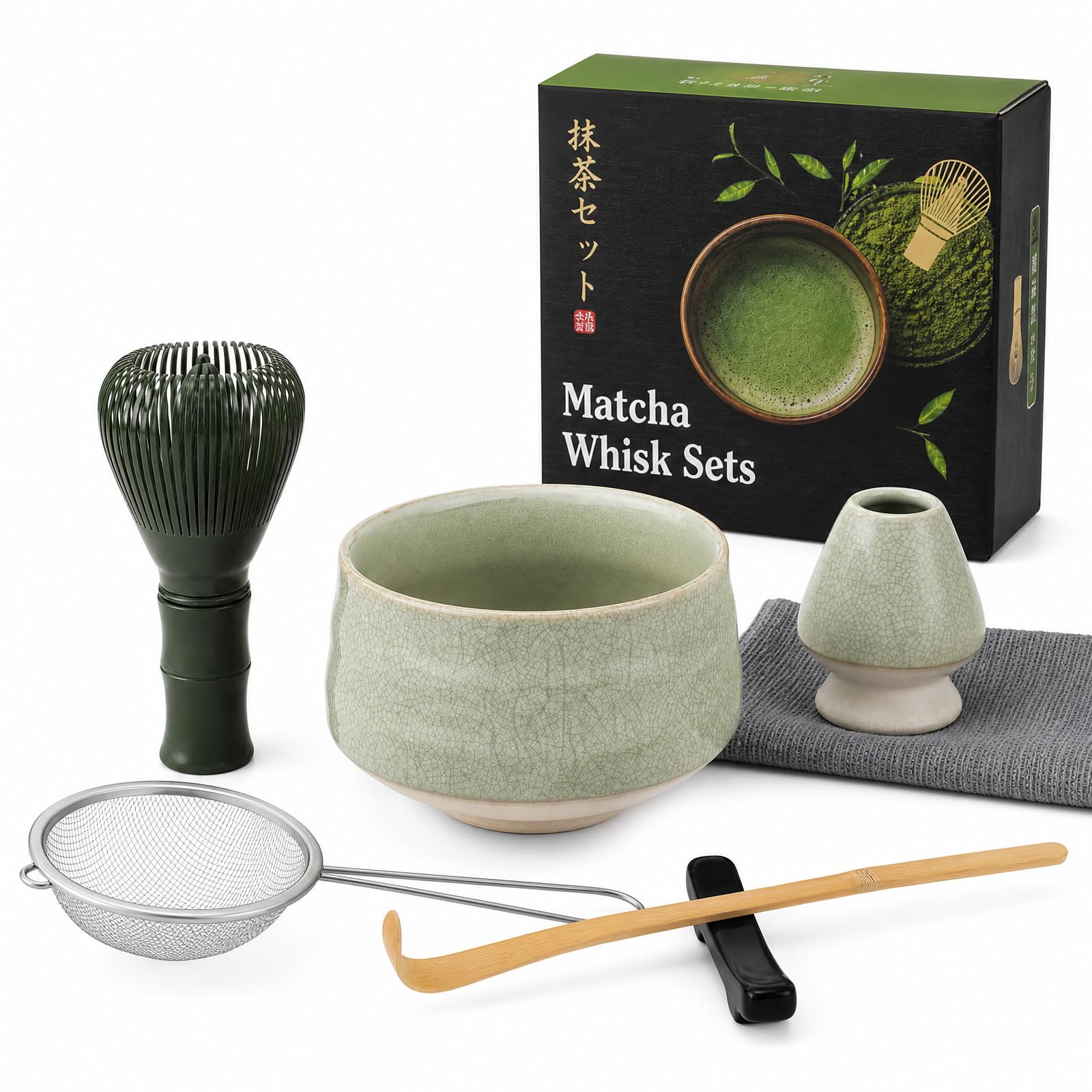 7Pcs Matcha Set, Japanese Tea Ceremony Kit for Home & Gifting