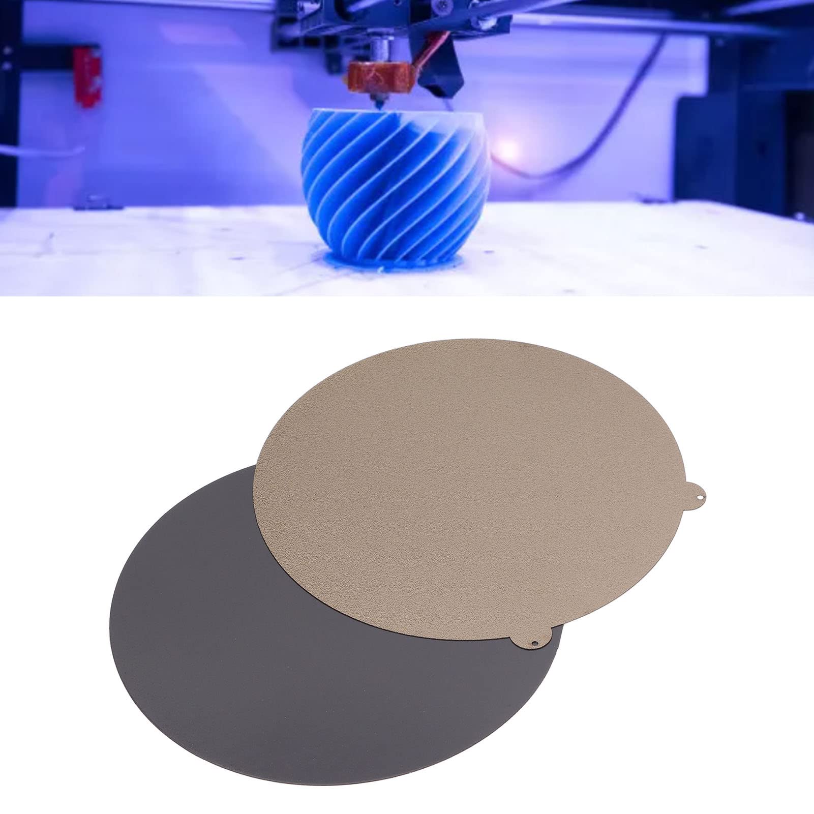 Piastra in acciaio PEI roton 270 mm di diametro, piastra in acciaio PEI flessibile magnetico a doppia faccia con forte adesione per stampante Flsun Super Racer