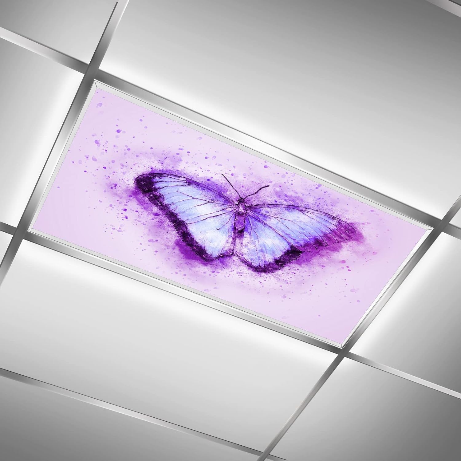 Purple Butterfly Insect Ceiling Fluorescent Light Covers for Classroom