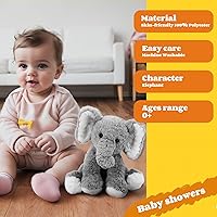 Vista 2 de Animales de peluche de elefante, juguete de peluche suave para bebés, niñas y niños, 12 pulgadas, color gris, suave, pequeño, de peluche, regalos