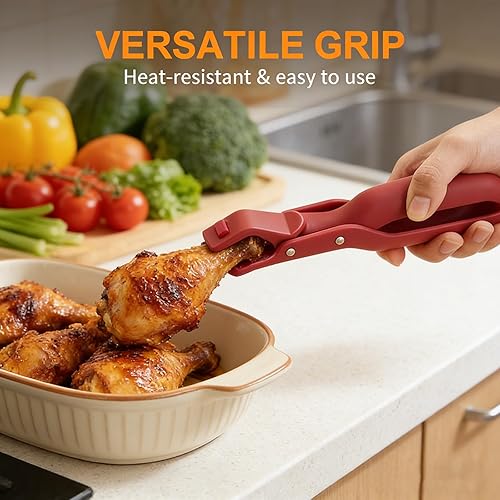 Miniatura 6 de Pinzas para placa caliente, clip multifunción antiquemaduras, clip de silicona antideslizante con aislamiento térmico antiquemaduras, pinzas