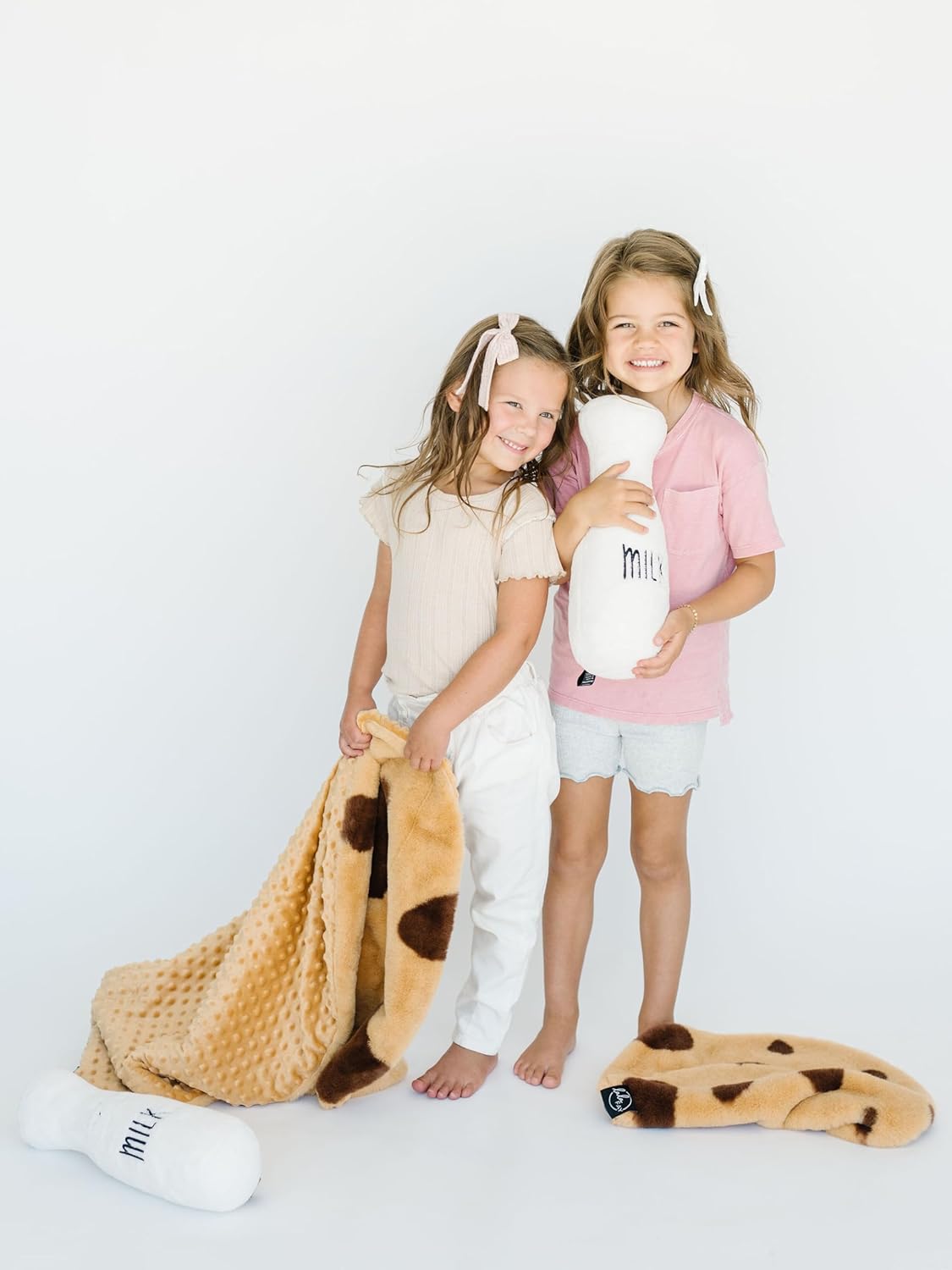 Pillow and Blanket Pals Set – Unisex Luxe Minky Faux Fur Cookie Baby Blanket and Ultra-Soft Milk Bottle Pillow with Premium Filling – Essential Newborn and Toddler Gifts