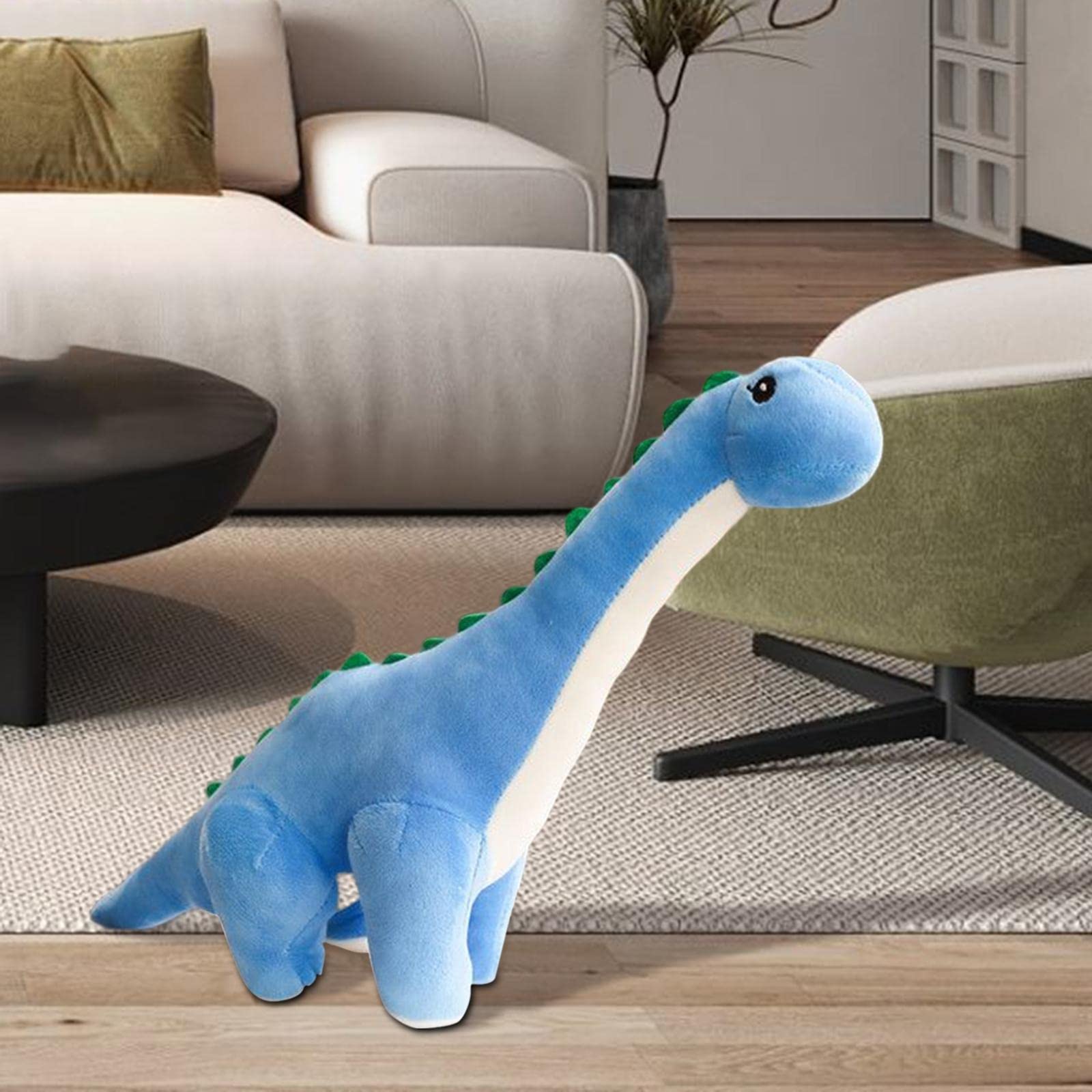 Simpatico Peluche a Forma di Dinosauro, Giocattolo Imbottito, Bambola di Peluche, Cuscino per Dormire per Soggiorno, Casa, Camera da Letto, Blu 60 cm