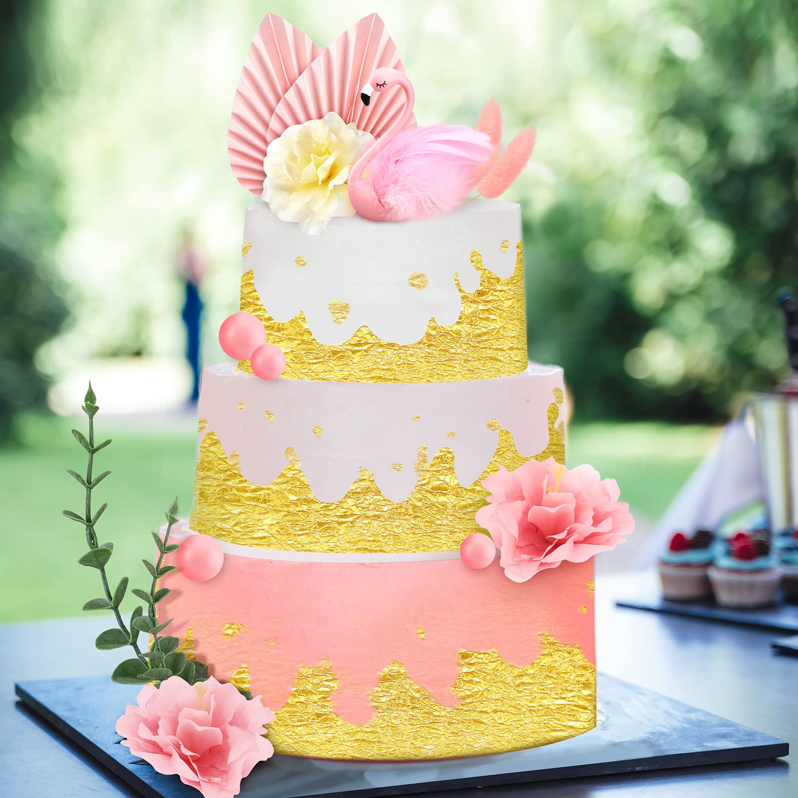 Hawaiian Beach Cake Toppers Set - Plumeria Flowers, Starfish, Seashells For Tropical Luau Party Decor - View #10