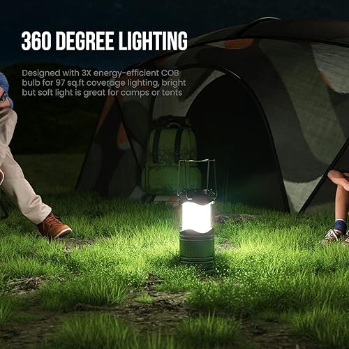 Miniatura 117 de Lichamp Paquete de 4 linternas de campamento COB, linterna portátil de alto lumen para acampar al aire libre, kit de equipo de supervivencia