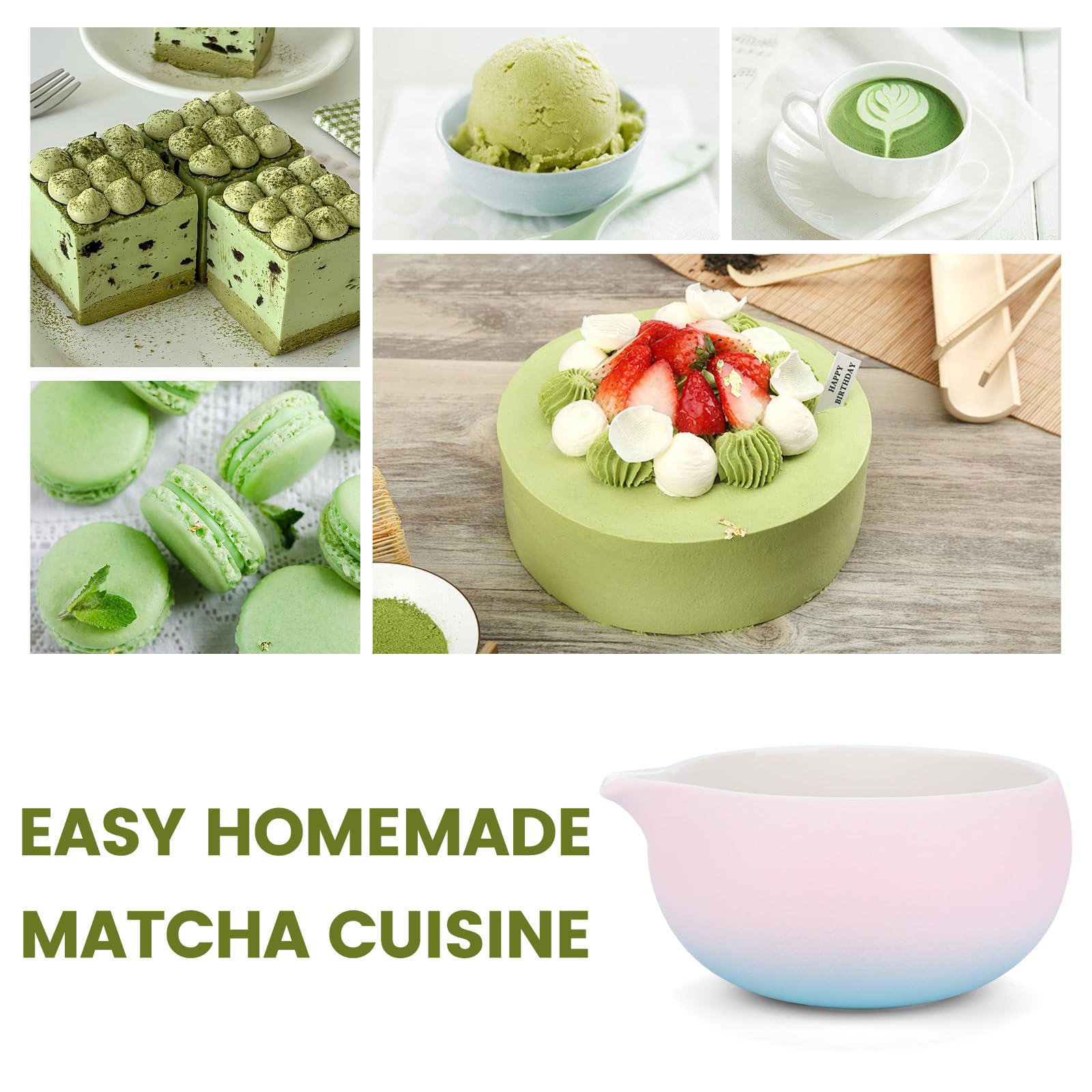 Kit Matcha 9 Pièces Avec Bol à Dégradé De Couleur - Inclut Fouet, Support, Passoire, Cuillères - Set Complet Pour Cérémonie Du Thé