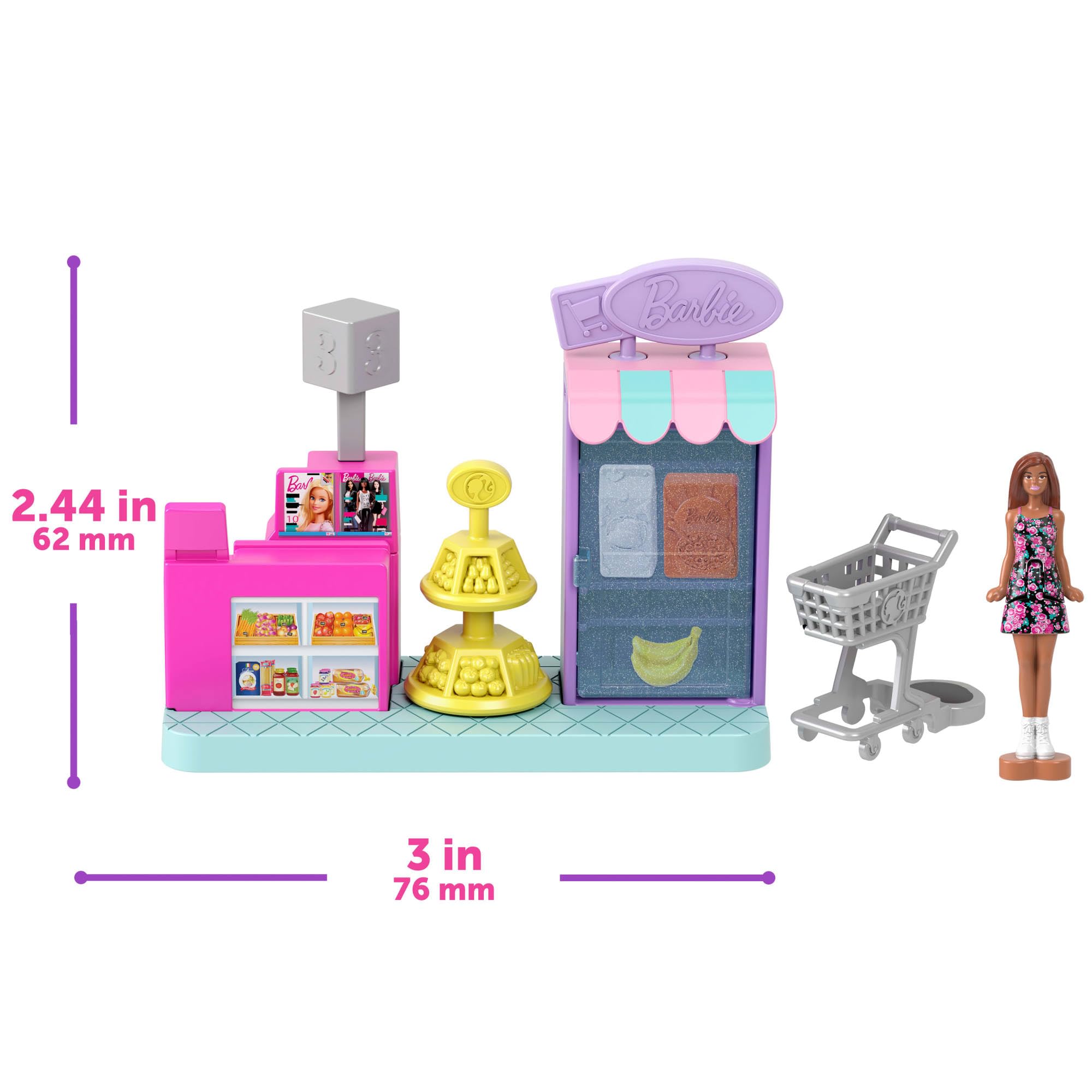Barbie Coffret Maison de Rêve 4-en-1 Mini BarbieLand avec Maison de Rêve et 3 Autres Coffrets thématiques, 4 poupées de 4 cm, mobilier et Accessoires, JGL31