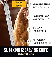 Vista 3 de Cuchillo para carne de res - Cuchillo de corte de barbacoa premium de 12" con tang completo y hoja afilada. Regalo para papá de parte de esposa