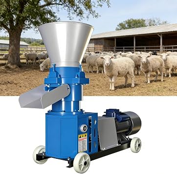 Feed Pellet Machine, Animal Feed Mill Machine, 400lb/h Feed Maker with 2.5mm/3mm/4mm/6mm/8mm Die Plate, Customizable Feed Pellet Machine, for Cattle, Chicken, Duck, Pig 3mm