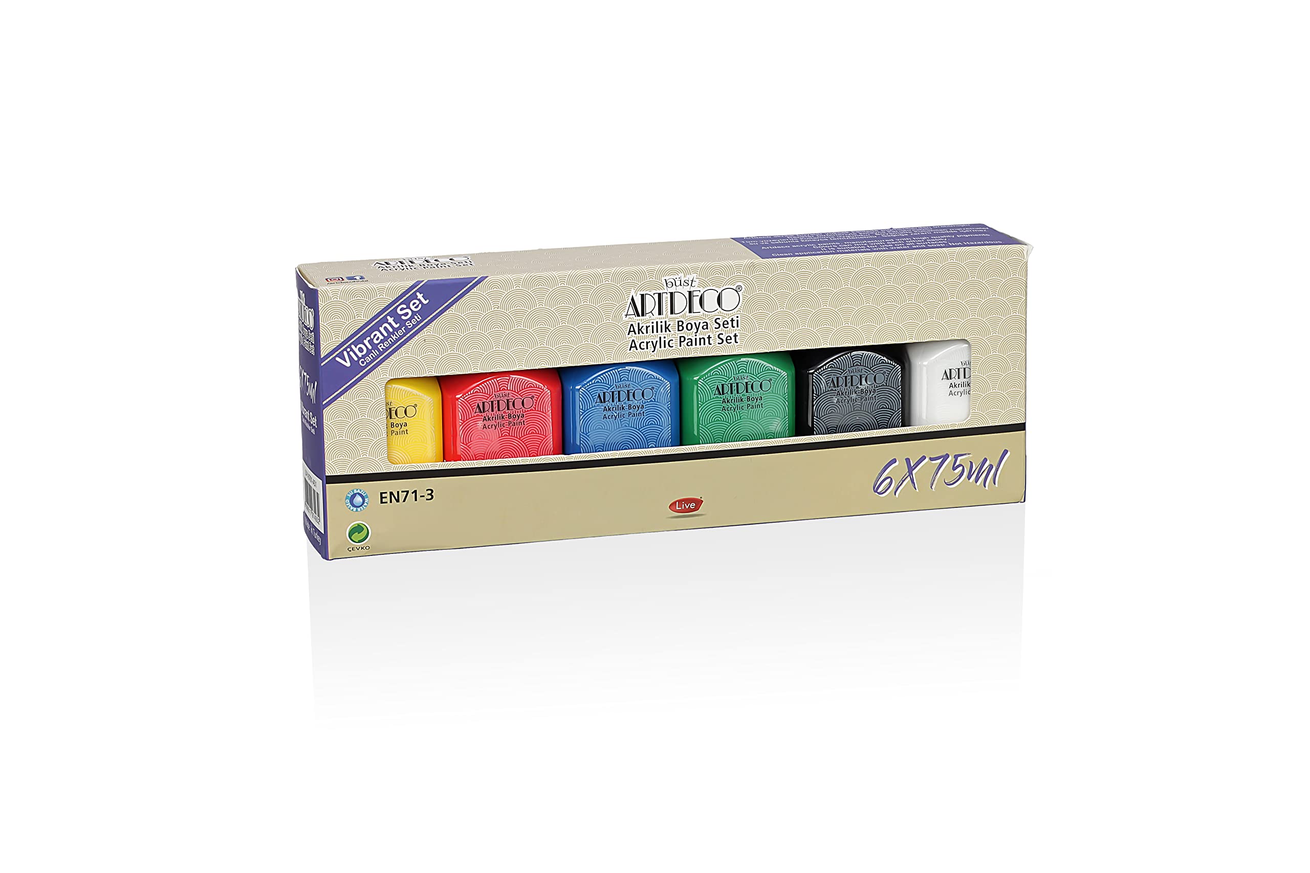 Artdeco Akrilik Boya 6x75 ml Set Canlı Renkler