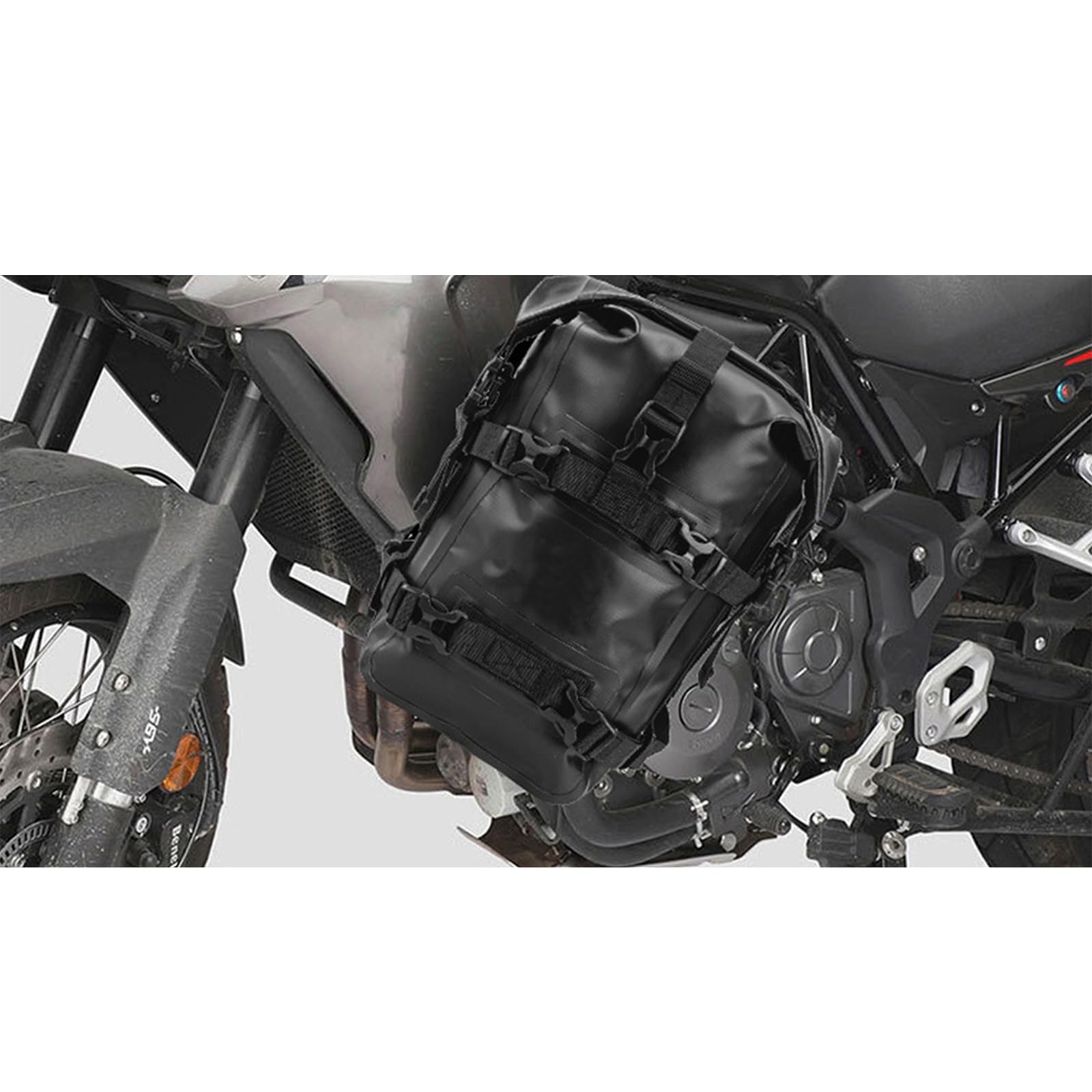Borsa da viaggio per moto, 100% impermeabile, da 8 litri, con cinghie regolabili, zaino universale per ADV Touring fuoristrada (nero, 1 pezzo)
