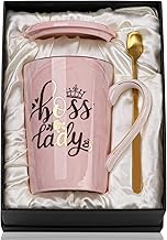 Biching Boss Lady Gifts - Boss Gifts for Women - Unique Birthday Gifts for Boss Friend, Bosslady - Birthday Gifts for Boss Female - Bosslady Gifts Mug for Women - Marble Ceramic Coffee Mug Pink 14Oz