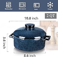 Vista 4 de Vicrays Casserole Dish with Lid - Ceramic Lasagna Pan Deep 2 Quart Round Baking Dishes Covered Bakeware for Oven Safe Serving Dish with Handles for