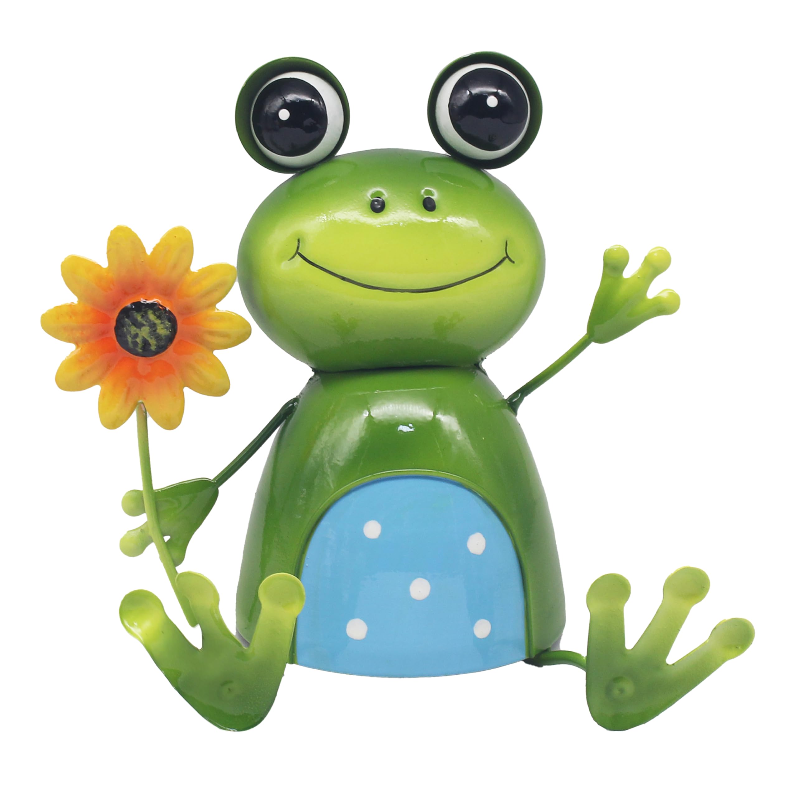Lesser & Pavey Bright Eyes Frog With Flower By Bright Eyes Home Decor Figurines & Ornaments For Home & Office | Decorative Accessories Statues For Indoor & Outdoor | Lovely Gifts for Women & Men