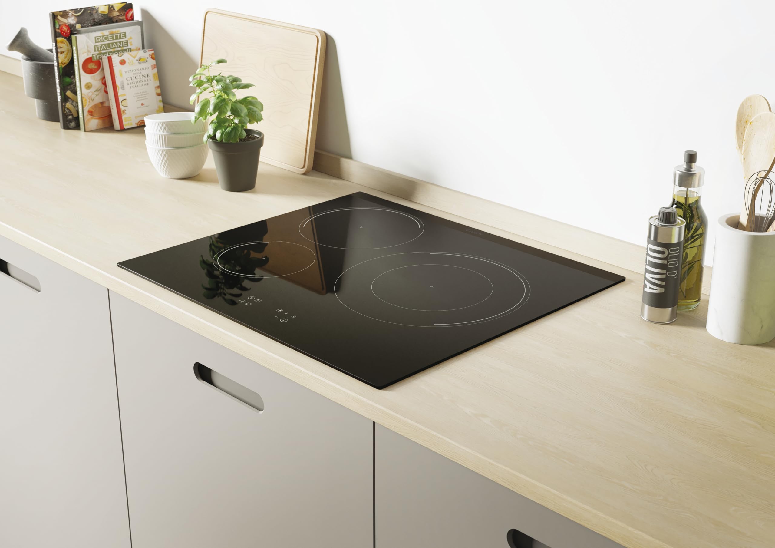 Candy CI633C/E14U Plaque à induction 60 cm 3 zones 7,2 kW 9 niveaux de puissance Booster