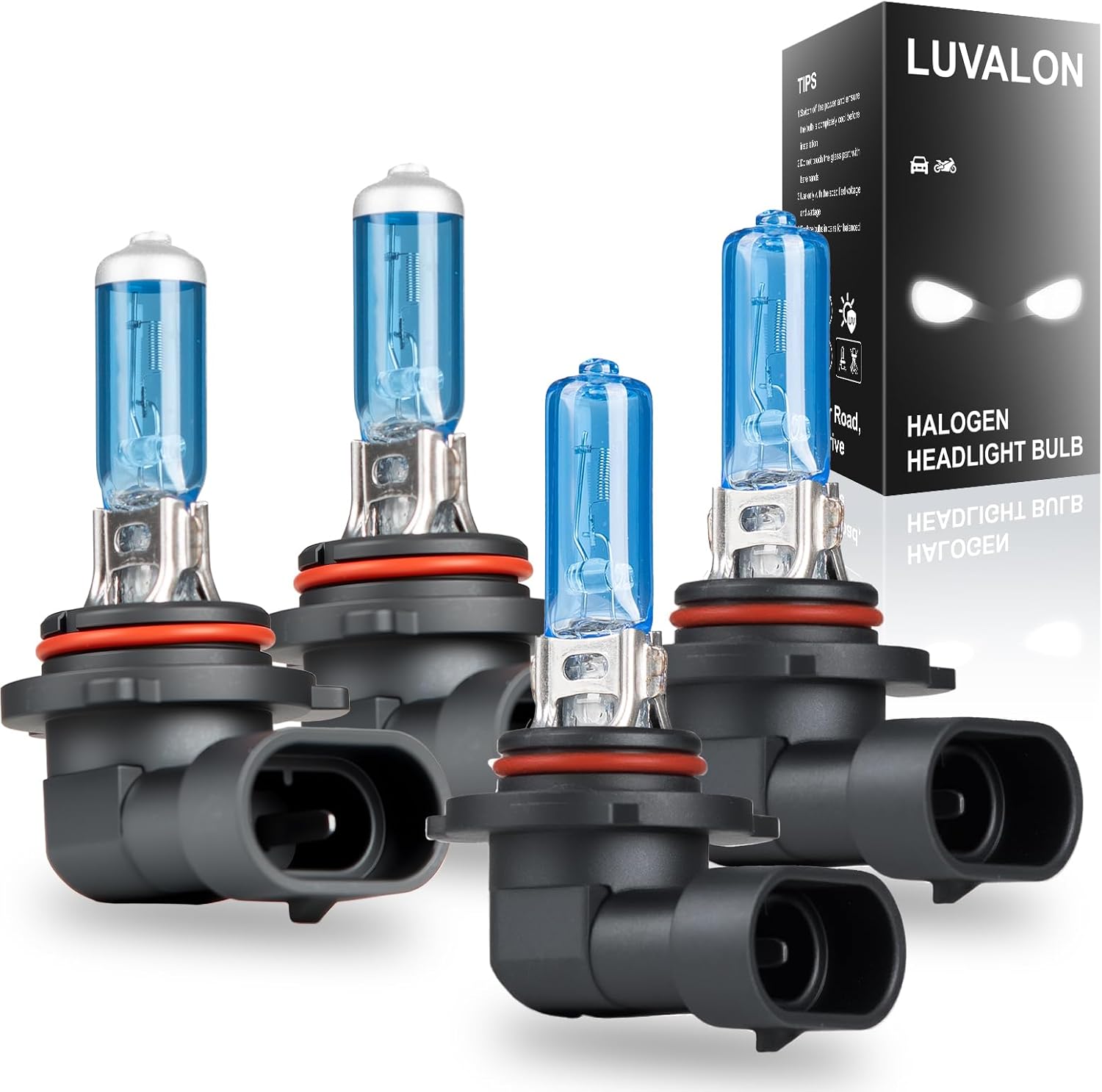 9005 9006 Headlight Bulbs for Toyota RAV4 2006 2007 2008 2009 2010 2011 2012 HB3 HB4 High Low Beam Halogen Headlight Bulbs 6000K Cool White Plug N Play Long Life High Performance Pack of 4