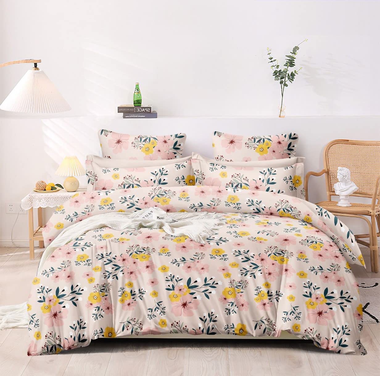 PRISCILLA 400 TC Soft Premium Cotton Super King Size Bedsheet 108 x 108 Inches with 2 Pillow Covers. (Design 3) (B0BMJ4MJY2) Amazon Price History, Amazon Price Tracker