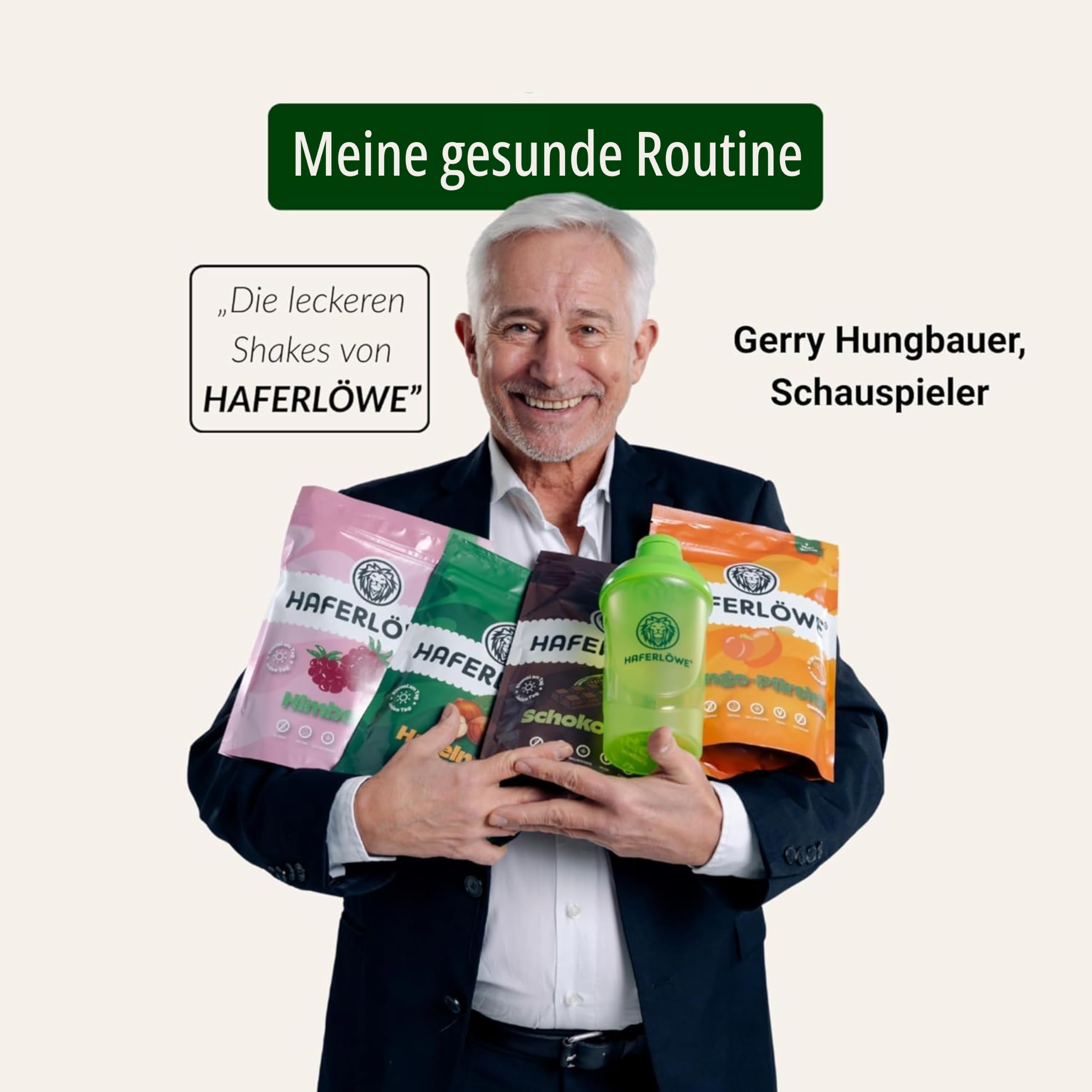 Haferlöwe Haferkur 28 Tage Starter Set, Hafertage in 4 Geschmacksrichtungen | Inkl. Gratis Shaker und Leitfaden | Protein Shake | Leckerer Diät Hafershake | DIA2® Ernährung