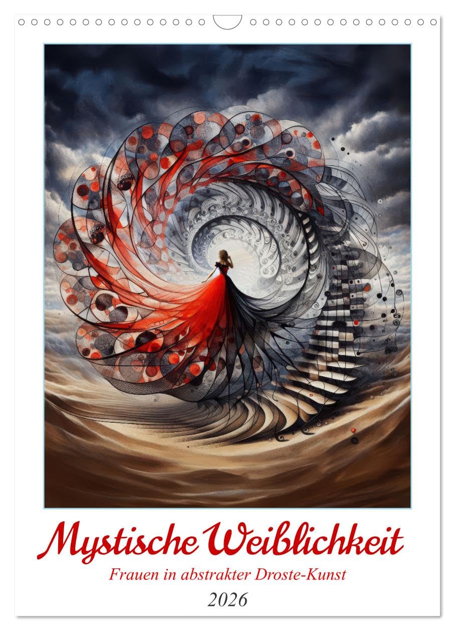 Mystical femininity - women in abstract Droste art UK-Version (Wall Calendar 2026 DIN A3 Portrait), CALVENDO 12 Month Wall Calendar โ image 1