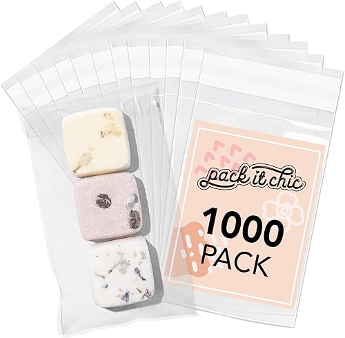 Pack It Chic Bolsas de polipropileno resellables transparentes de 3" x 5" (1000 unidades). Caben impresiones y fotos de 3" x 5" autosellables