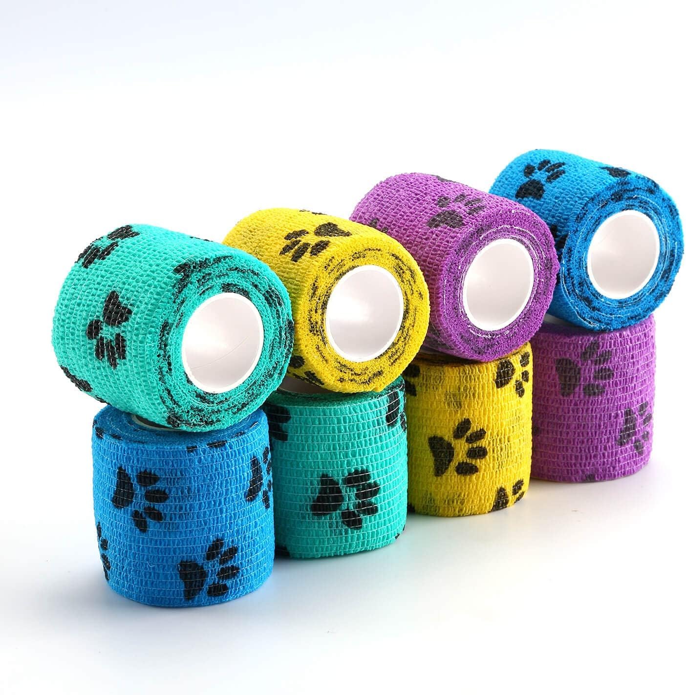 Vetmatters Petrap, Self-Adhesive, Only Sticks to Itself, Non-Woven Tape for Dog Legs, Paws, Wounds, First Aid Cohesive Gauze for Horse, Cat, Bird, Animal, 24 Rolls, 5 cm x 4.5 m, Pawprints (B0C9HBR5H1) Amazon Price History, Amazon Price Tracker
